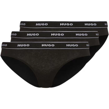 Hugo 3 Pack Striped Briefs - Black