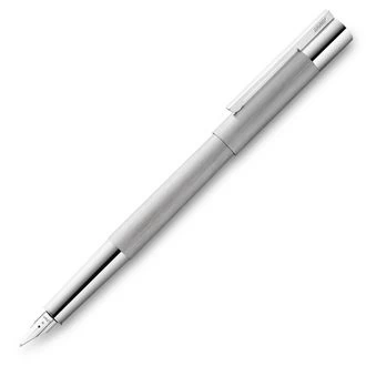 Lamy Scala Brushed Steel Fountain Pen - Medium Nib