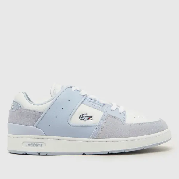 Lacoste court cage trainers in white & blue White/Blue UK 6