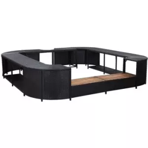 Square Spa Surround Black 268 x 268 x 55cm Poly Rattan Vidaxl black