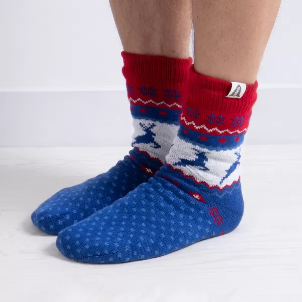 totes Sherpa Lined Fair Isle Slipper Socks MultiColoured