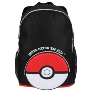 Pokemon Boys Catch Em All Pokeball Backpack (One Size) (Black/Red/White)