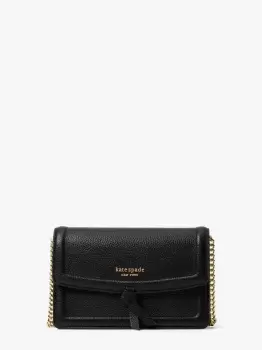 Kate Spade Knott Pebbled Leather Flap Crossbody, Black, One Size