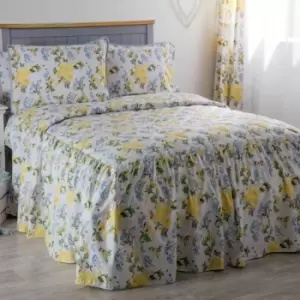 Belledorm Arabella Country Dream Bedspread (King) (White/Blue/Lemon/Green)