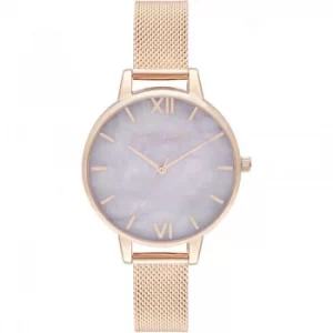 Demi Amethyst Rose Gold Mesh Watch