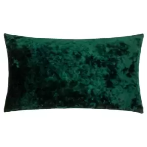 Verona Crushed Velvet Rectangular Cushion Emerald, Emerald / 40 x 60cm / Polyester Filled