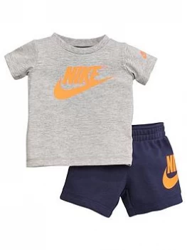 Nike Sportswear Infant Boys Tee and French Terry Shorts Set - Navy, Size 24 Months