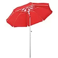 Outsunny Beach Umbrella 84D-092RD Aluminum, Polyester, Glass Fiber Red