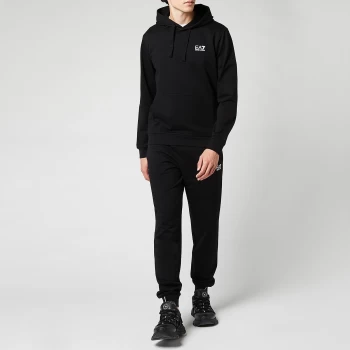 EA7 Mens Core ID Popover Hoodie - Black - M