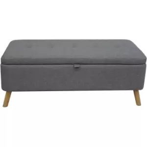 Harper Ottoman Storage Seat - Grey Linen - Grey