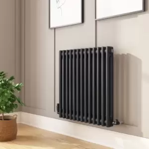 Black Horizontal 2 Column Radiator 600 x 605mm - Nambi