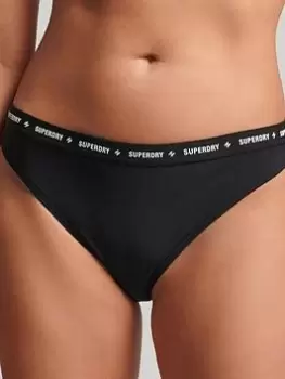 Superdry Code Micro Elastic Bikini Bottom - Black, Size 14, Women