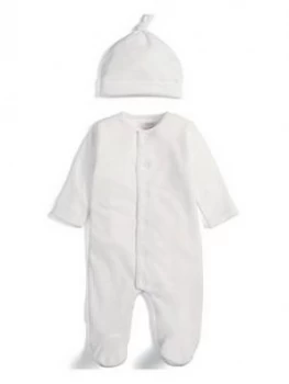 Mamas & Papas Baby Cloud Velour Sleepsuit With Hat Baby Unisex