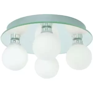 Searchlight Lighting - Searchlight Global - LED 4 Light Bathroom Flush Ceiling Light Round Chrome IP44, G9