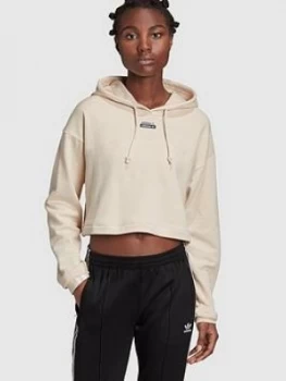 adidas Originals R.Y.V Cropped Hoodie - Beige, Size 14, Women