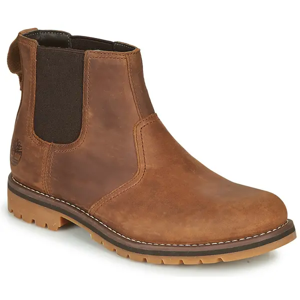 Timberland Mens Larchmont ll Chelsea Leather Pull On Ankle Boots - Rust - UK 9 Brown male PS1720RUS9