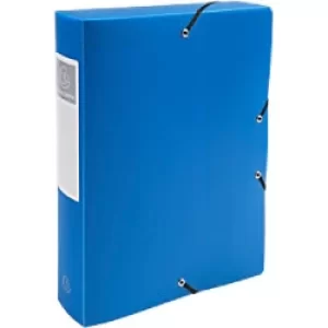 Opak Elasticated Box File PP A4 60mm, Light Blue, Pack of 8