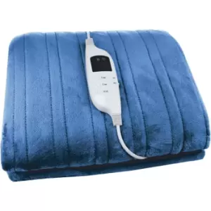 Puremate Blue Fleece Electric Heated Throw 160 x 130cm