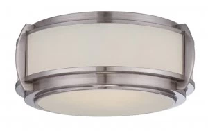 3 Light Flush Ceiling Light Brushed Nickel, E27