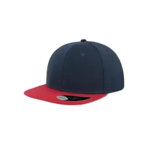 Atlantis Snap Back Flat Visor 6 Panel Cap (One Size) (Navy/Red)