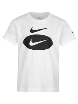 Boys, Nike Youth Swoosh Tee - White, Size 4-5 Years