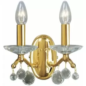 Kolarz Lighting - Kolarz CARMEN 2 - Classic Crystal Candle Wall Light Polished Gold, 2x E14