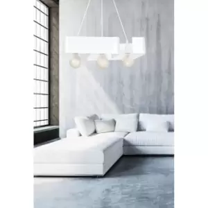 Koma White Bar Pendant Ceiling Light 3x E27