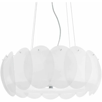 Ideal Lux Lighting - Ideal Lux Ovalino - 8 Light Large Ceiling Pendant White, E27