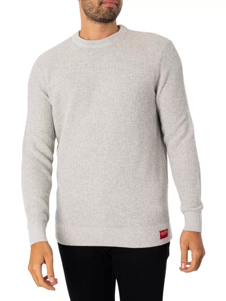 Superdry Textured Crew Knit Light Grey Heather XL