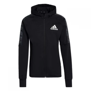 adidas AEROREADY Designed to Move Sport Motion Logo Hoodi - Black / White