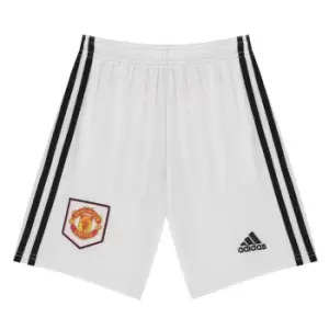 adidas Manchester United Home Shorts 2022 2023 Juniors - White