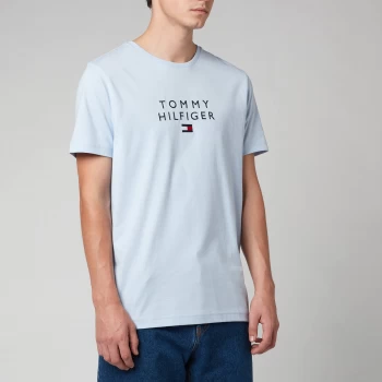 Tommy Hilfiger Mens Stacked Logo T-Shirt - Breezy Blue - L