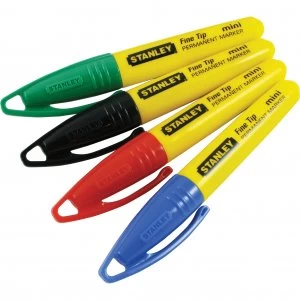 Stanley Mini Fine Tip Marker Pens Pack of 4