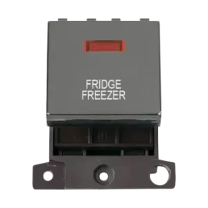 Click Scolmore MiniGrid 20A Double-Pole Ingot & Neon Fridge Freezer Switch Black Nickel - MD023BN-FF