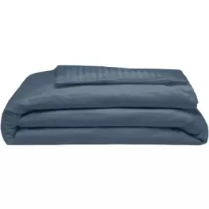 Belledorm 540 Thread Count Satin Stripe Duvet Cover Set (Single) (Navy) - Navy