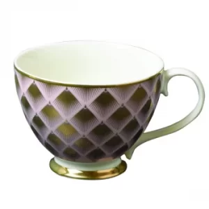 Footed Mug with Fan Design Gold