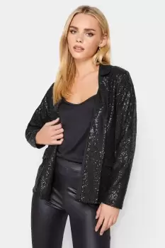 Petite Sequin Long Sleeve Blazer