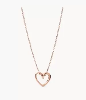 Fossil Women Rose Gold-Tone Stainless Steel Pendant Necklace