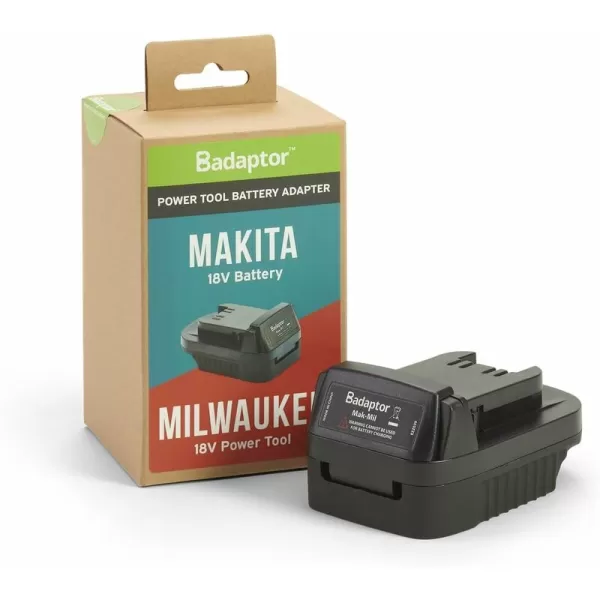 Badaptor 18V battery adapter compatible with Makita batteries For use Milwaukee - Black