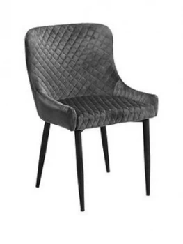 Julian Bowen Pair Of Luxe Velvet Dining Chairs - Grey