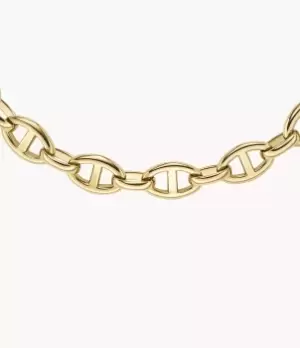 Fossil Women Heritage D-Link Gold-Tone Stainless Steel Anchor Chain Necklace