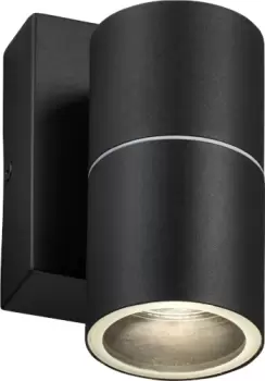 KnightsBridge 230V IP54 GU10 Fixed Single Wall Light with Photocell Sensor - Black