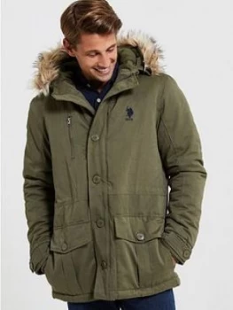 U.S. Polo Assn. Lifestyle Parka - Green, Size XL, Men