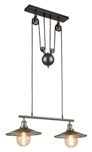 ARKITA 2 Light Straight Bar Pendant Ceiling Light Grey 68x30cm