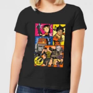 Star Wars Rebels Comic Strip Womens T-Shirt - Black