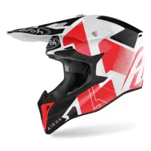 Airoh Wraap Raze Motocross Helmet, white-red, Size L, white-red, Size L