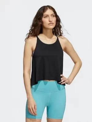 adidas Yoga Tank Top, Black/White, Size L, Women