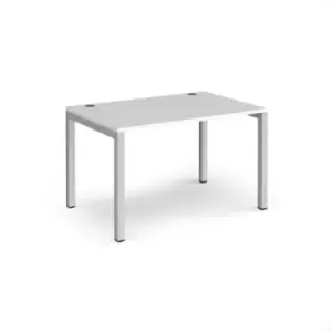 Bench Desk Single Person Rectangular Desk 1200mm White Tops With Silver Frames 800mm Depth Connex