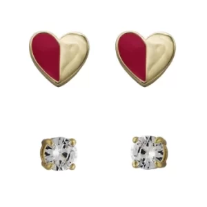 DKNY Jewellery Gold Coloured Enamel Stud Earrings