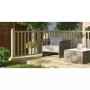 Power 6 x 14ft Timber Decking Kit With Handrails On 3 Sides - Garden & Outdoor